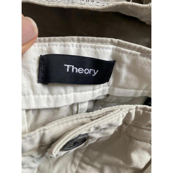 Theory Chino Pants Men's 31 x 28 Leg Dress Trousers Stretch Khaki Bone - Picture 6 of 8
